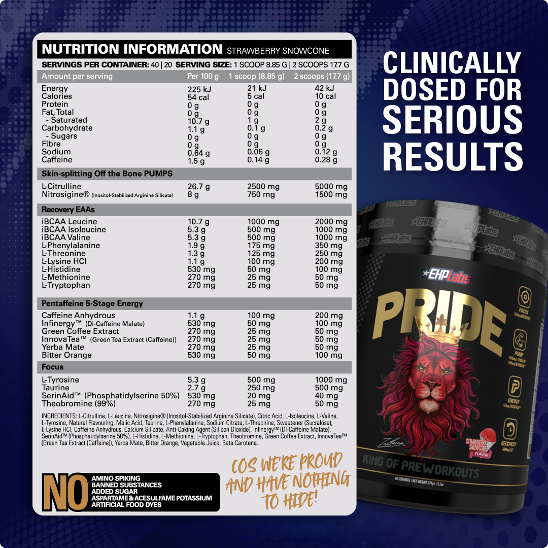 EHP Labs Pride Pre-Workout 480g