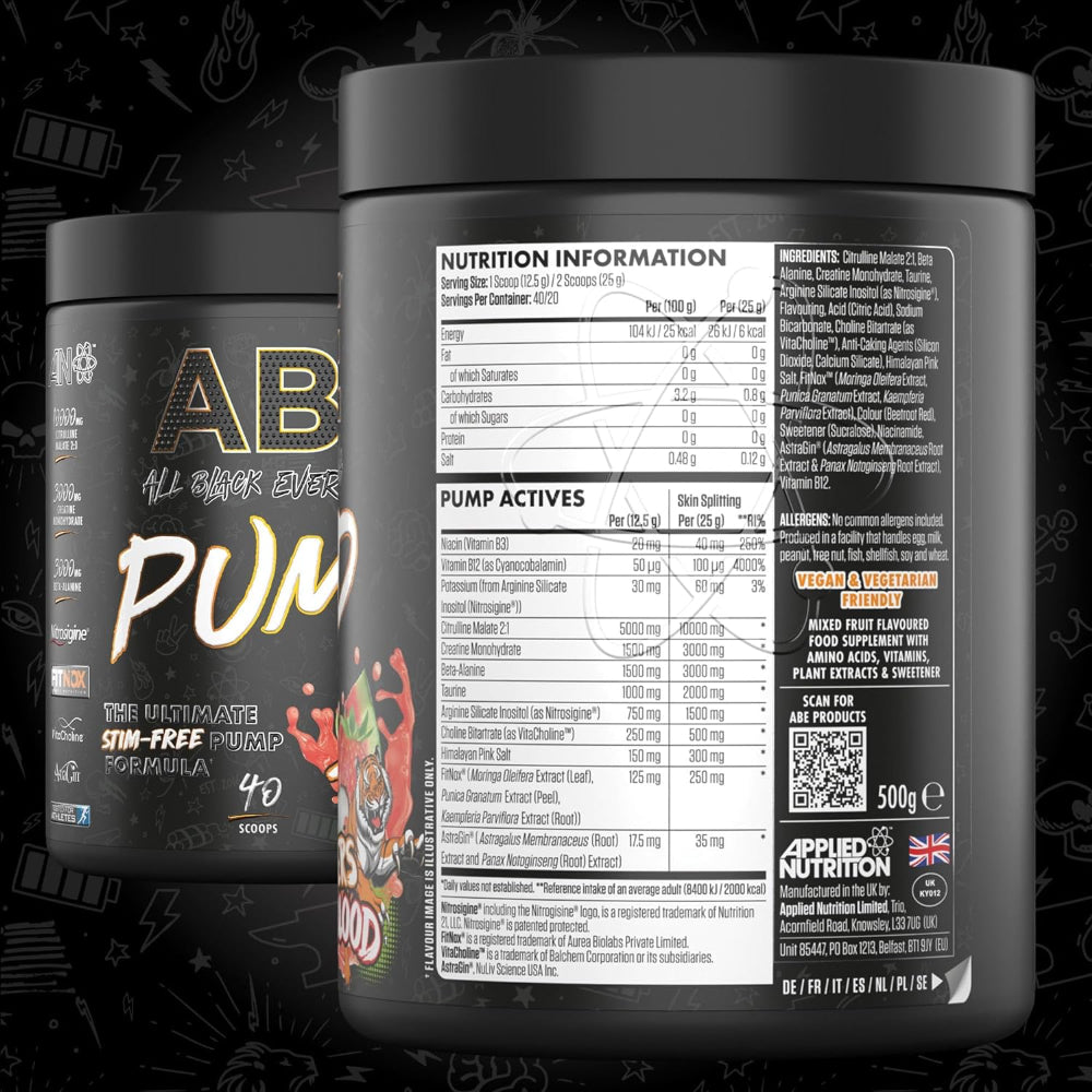 Applied Nutrition ABE (All Black Everything) PUMP Pre Workout 500g