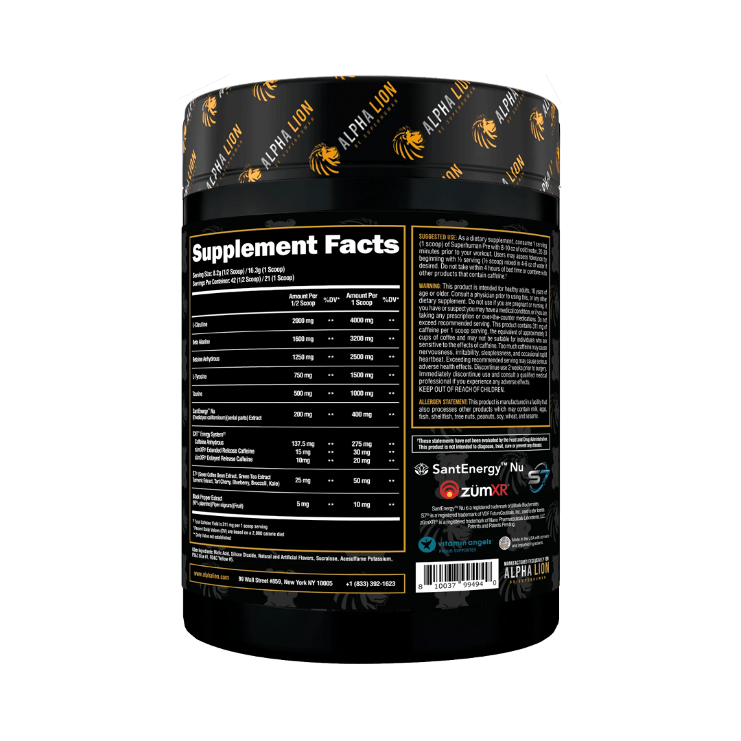 Alpha Lion SuperHuman Pre Workout 342.3g