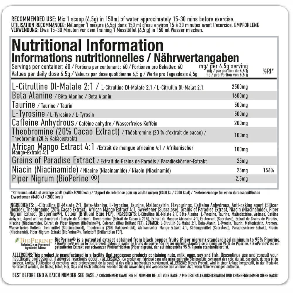 Per4m Energy Pre Workout 390g